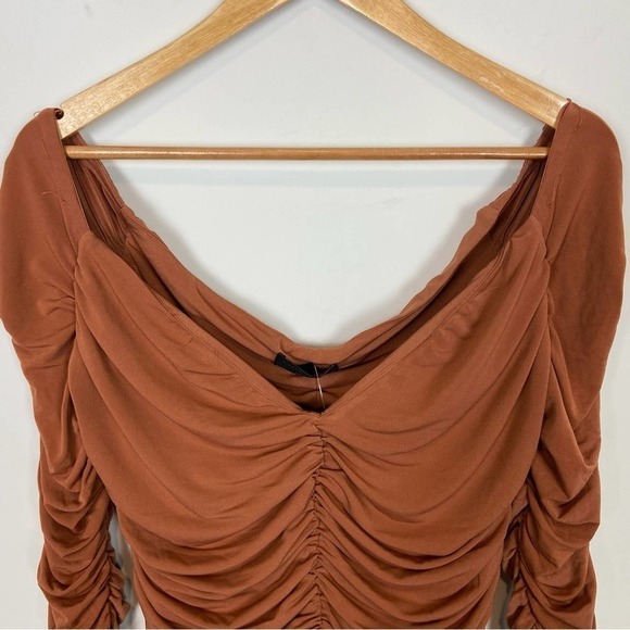 Michael Costello Ana Mini Dress in Terra Cotta Size L - Picture 3 of 13